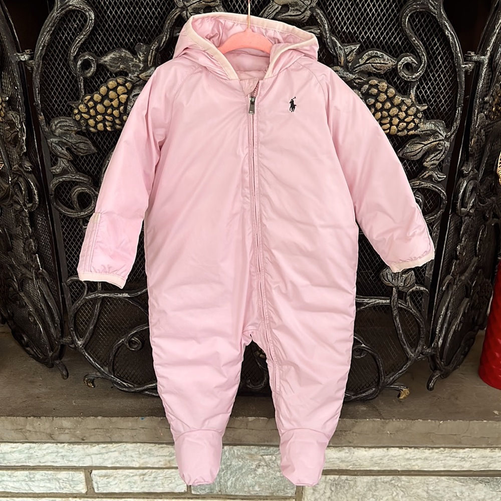 Ralph Lauren Baby One Piece Water-repellent Hooded Puffer Bunting Snowsuit 9M